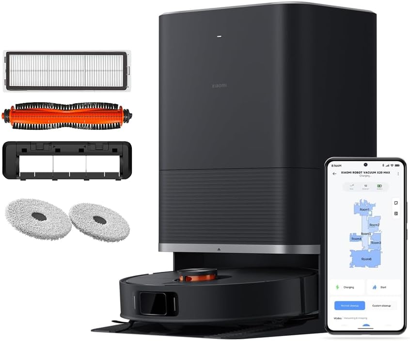 Mejores Robots Aspiradores Destacados 2025 Xiaomi Robot Vacuum X20 Max sin estación, aspira y friega